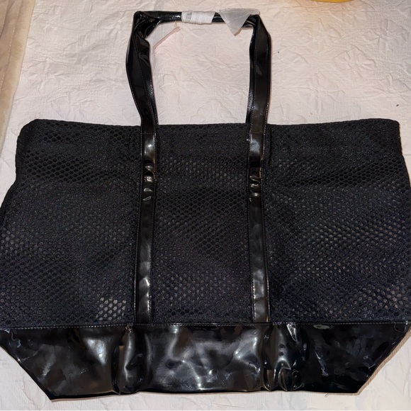 Victoria's Secret Black Mesh Tote Bag Y2K - Picture 4 of 5